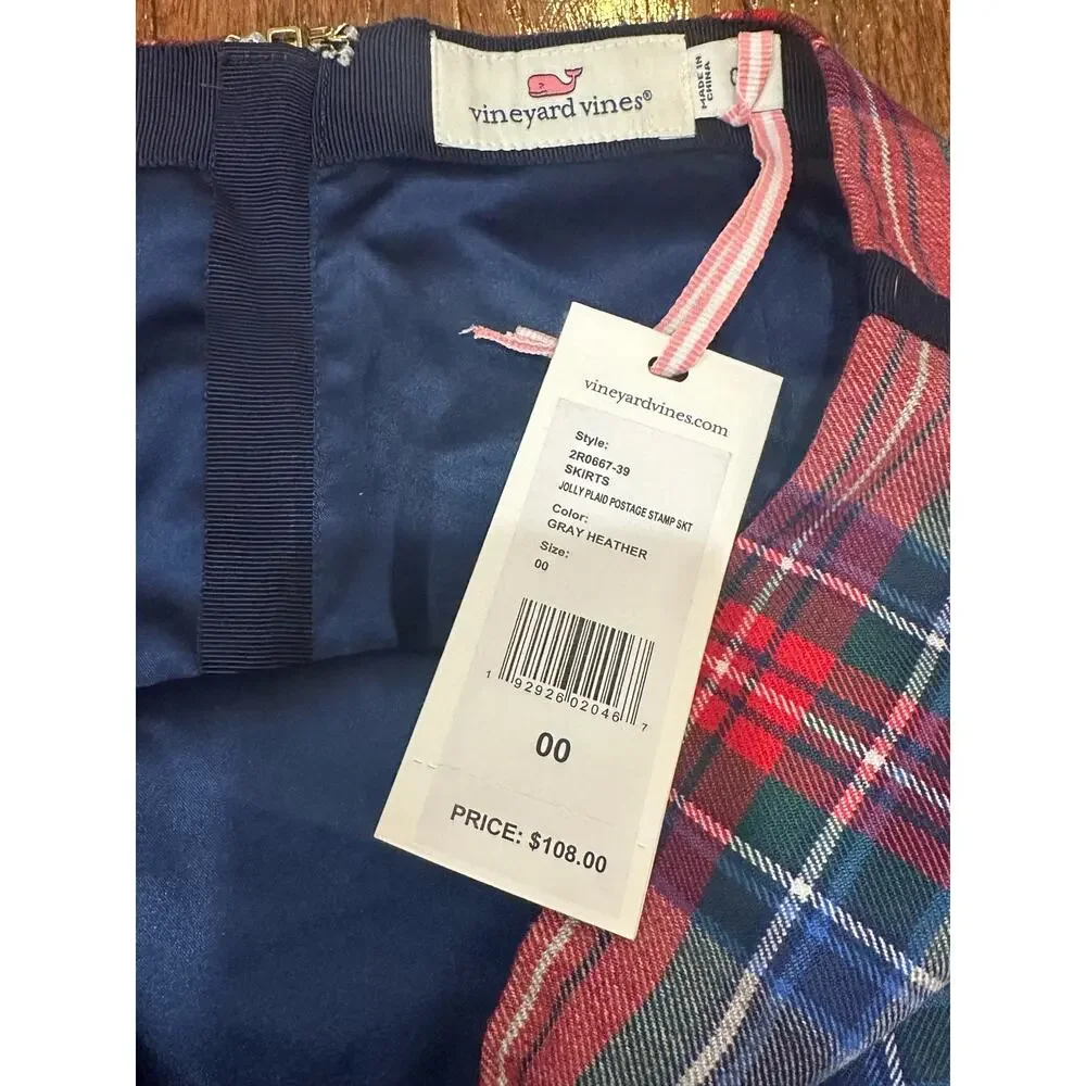 NWT | Vineyard Vines | SZ.00 | Plaid USA Blackwatch Postage Stamp Skirt School